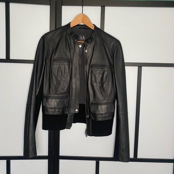 Ladies Leather Armani Exchange Jacket size M. Like new. - Picture 1 of 3